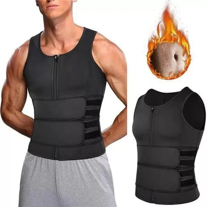 Body shaper hombre sauna chaleco entrenador de cintura doble cinturón