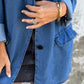 Chaqueta casual de mezclilla con bolsillos