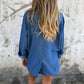 Chaqueta casual de mezclilla con bolsillos