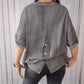 Disfrute de un descuento del 50% de inmediato 🌟 Blusa de cuello V de color sólido transpirable casual