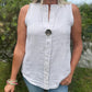 Blusa casual femenina sin mangas de cuello V