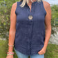 Blusa casual femenina sin mangas de cuello V