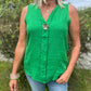 Blusa casual femenina sin mangas de cuello V