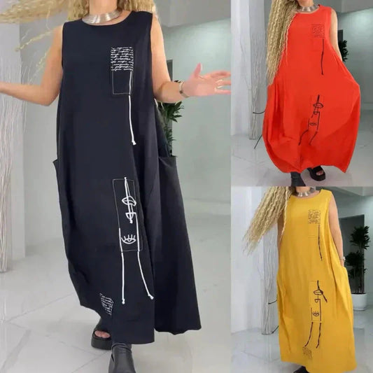 💥Tiempo límite 49% DESCUENTO💃Maxivestido casual sin mangas para tallas grandes