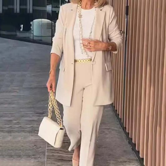 💥Elegante conjunto de traje de dos piezas para mujer - Blazer y pantalón