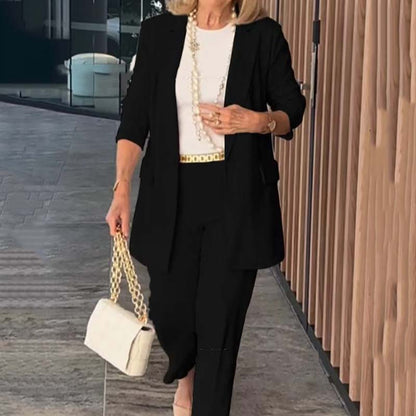 💥Elegante conjunto de traje de dos piezas para mujer - Blazer y pantalón