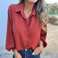 Camisa elegante de color sólido para mujeres