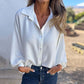 Camisa elegante de color sólido para mujeres